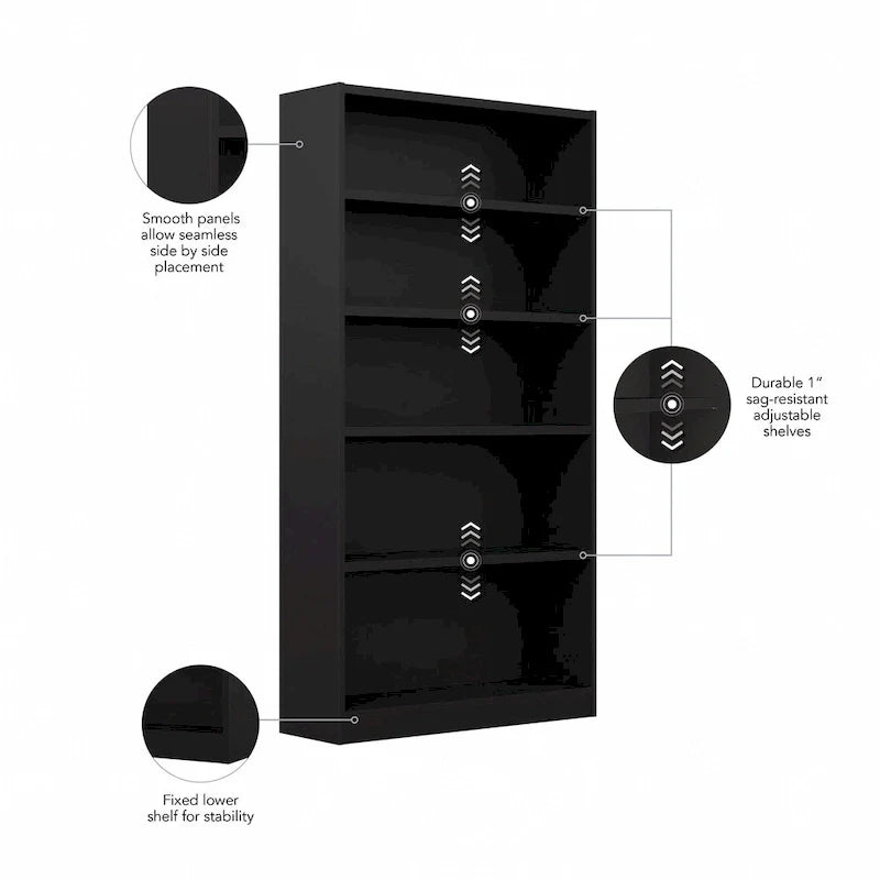 Libreria a 5 ripiani alta universale di Bush Furniture