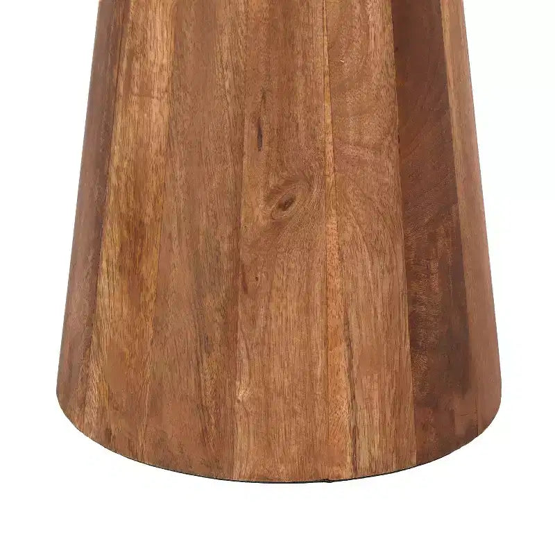 Tavolino rotondo in legno di mango, oro e naturale