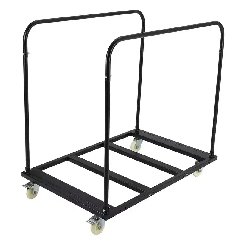 Carrello Pieghevole per Tavoli Robusto, Capacità 816 kg con 5 Ruote Girevoli, Nero