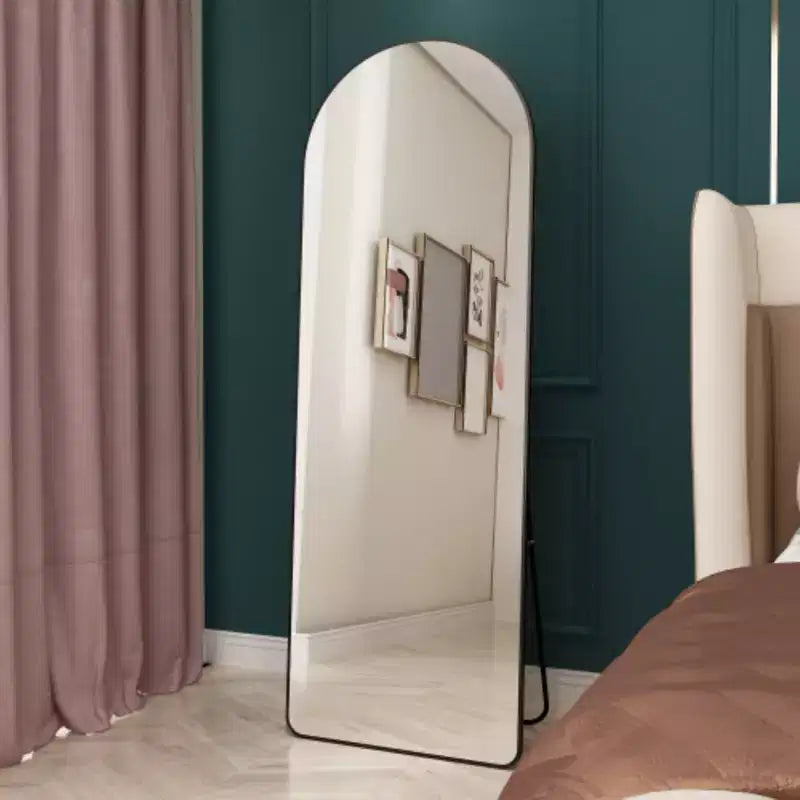 Specchio intero ad arco con cornice in lega di alluminio per bagno e camera da letto