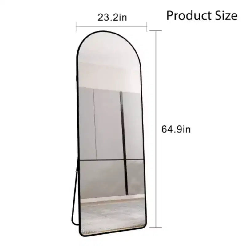 Specchio intero ad arco con cornice in lega di alluminio per bagno e camera da letto
