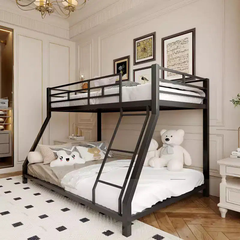Letto a castello in metallo una piazza e mezza con scaletta