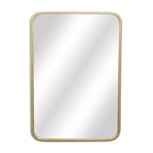 HomeRoots 32 Gold Metal Beaded Accent Mirror