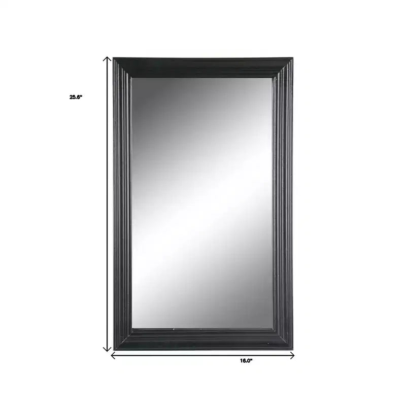 Specchio decorativo con cornice a linee smussate nere da 26 pollici