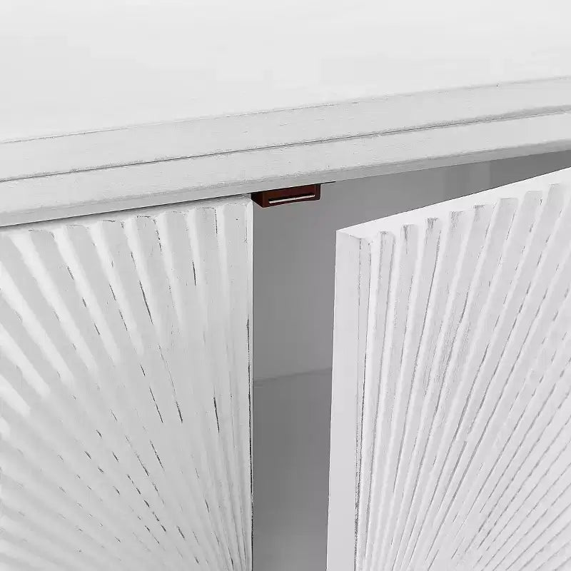 Madia Moderna in Legno con Ante Decorate a Rilievo