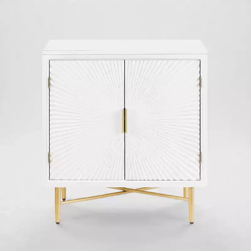 Madia Moderna in Legno con Ante Decorate a Rilievo