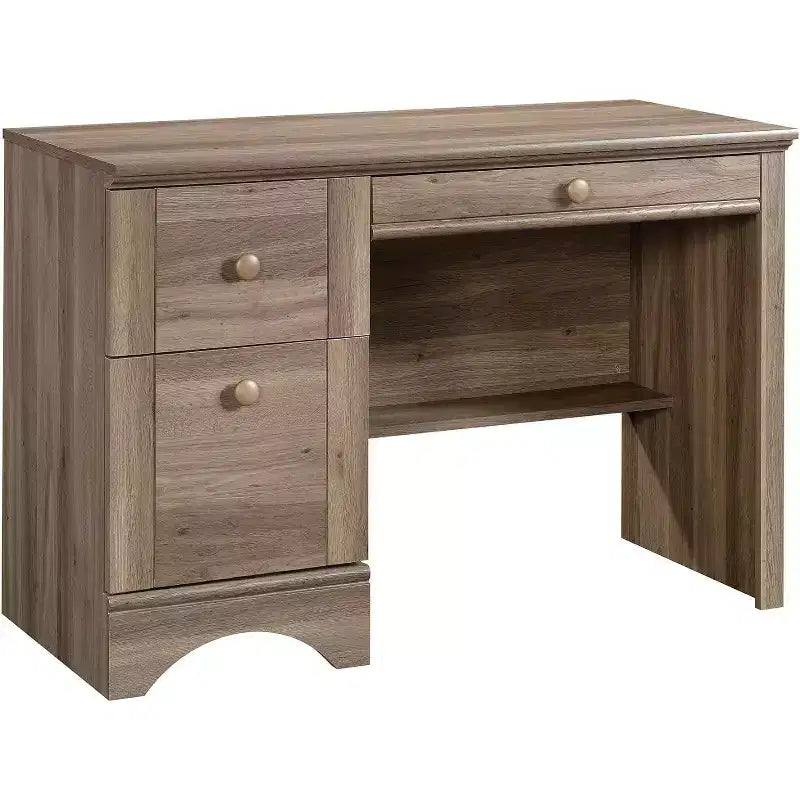 Scrivania per Computer con Cassetto, Finitura Rovere Salato Marrone, 110 x 49 x 74 cm