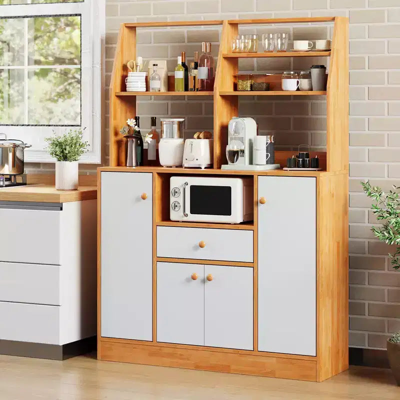 Mobile da Cucina con Cassetti, Credenza in Legno e Mobile Bar/Caffè