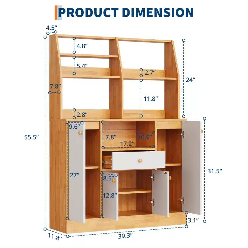Mobile da Cucina con Cassetti, Credenza in Legno e Mobile Bar/Caffè