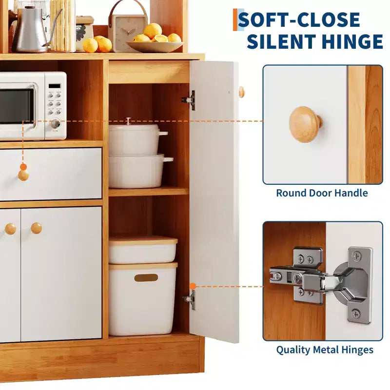 Mobile da Cucina con Cassetti, Credenza in Legno e Mobile Bar/Caffè