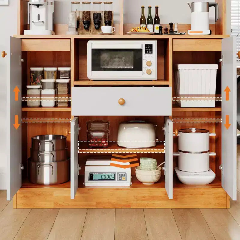 Mobile da Cucina con Cassetti, Credenza in Legno e Mobile Bar/Caffè