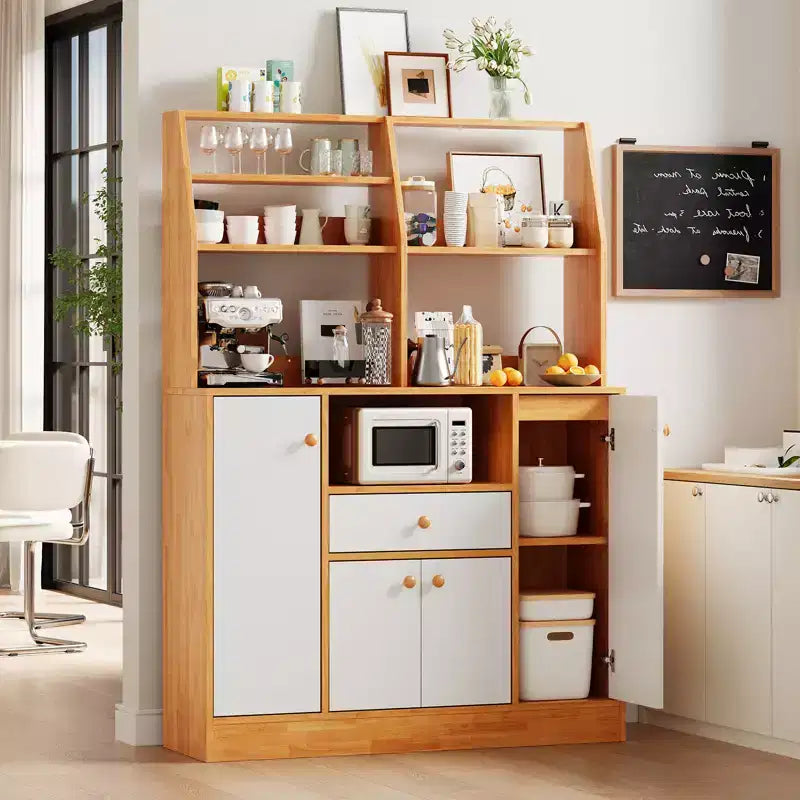 Mobile da Cucina con Cassetti, Credenza in Legno e Mobile Bar/Caffè