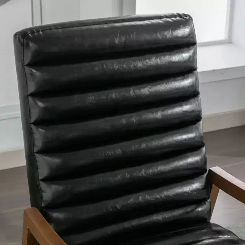 Poltrona reclinabile in pelle cerata ad olio da 26 pollici con poggiapiedi per soggiorno e lettura