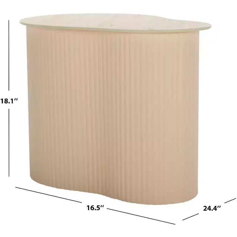 Tavolino laterale in ceramica media, beige