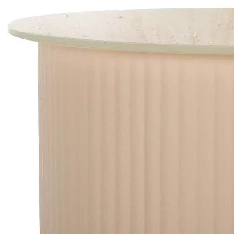 Tavolino laterale in ceramica media, beige