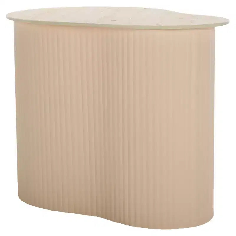 Tavolino laterale in ceramica media, beige