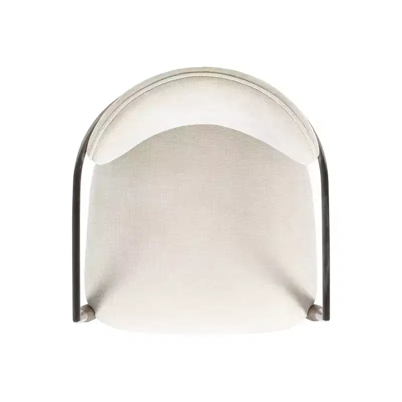 Sgabello da bancone imbottito in materiali misti da 66 cm, chenille bianco caldo