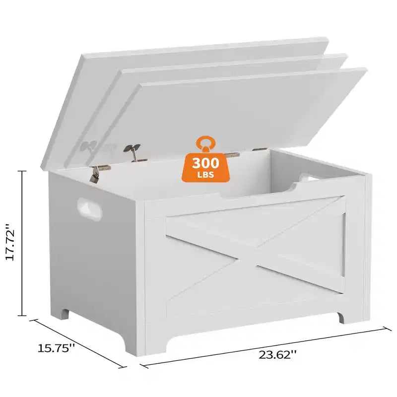 Sgabello Contenitore da 60 cm con Gambe dalla Forma Unica, MDF, Design Salvaspazio