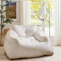 Poltrona Sacco per Adulti, Divano Pigro in Peluche con Rivestimento in Velluto Ultra Morbido, Beige
