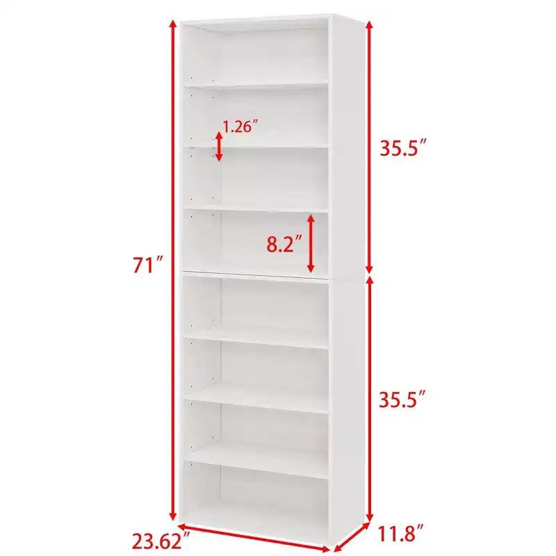 Libreria minimalista a 8 ripiani, organizer a doppio strato per soggiorno e ufficio