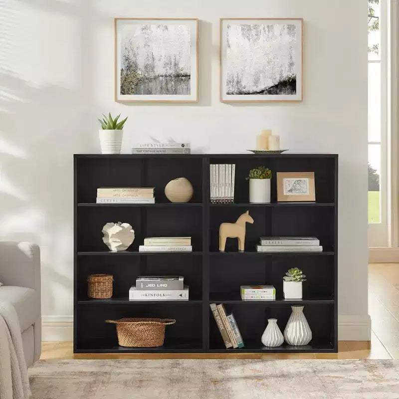 Libreria minimalista a 8 ripiani, organizer a doppio strato per soggiorno e ufficio