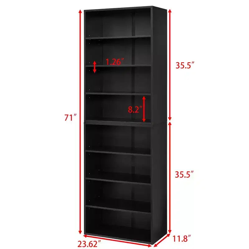 Libreria minimalista a 8 ripiani, organizer a doppio strato per soggiorno e ufficio