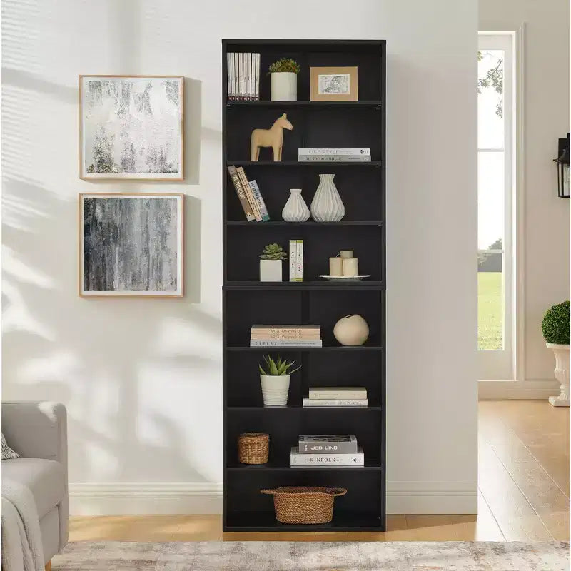 Libreria minimalista a 8 ripiani, organizer a doppio strato per soggiorno e ufficio