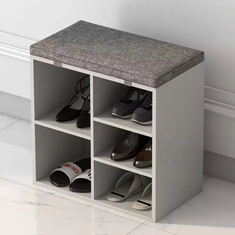 Panca porta scarpe da 104 cm con 10 scomparti, cuscino e tasca laterale