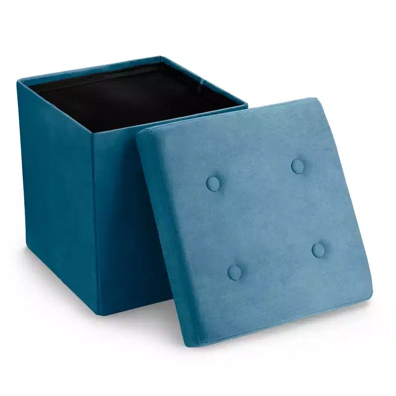 Pouf Contenitore Pieghevole con Cuscino Morbido, Leggero e Portatile