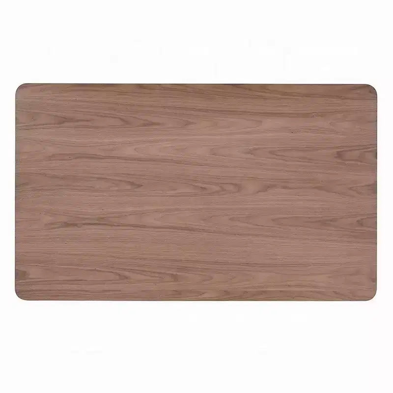 Tavolo da pranzo rettangolare da 59 pollici, piano marrone con gambe scandinave nere