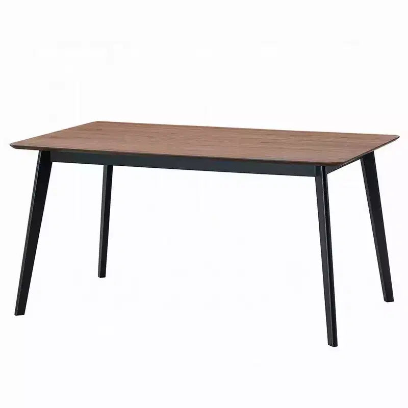 Tavolo da pranzo rettangolare da 59 pollici, piano marrone con gambe scandinave nere