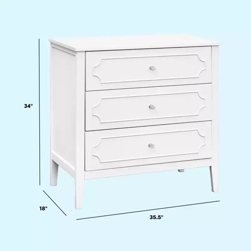 Comò a 3 cassetti bianco
