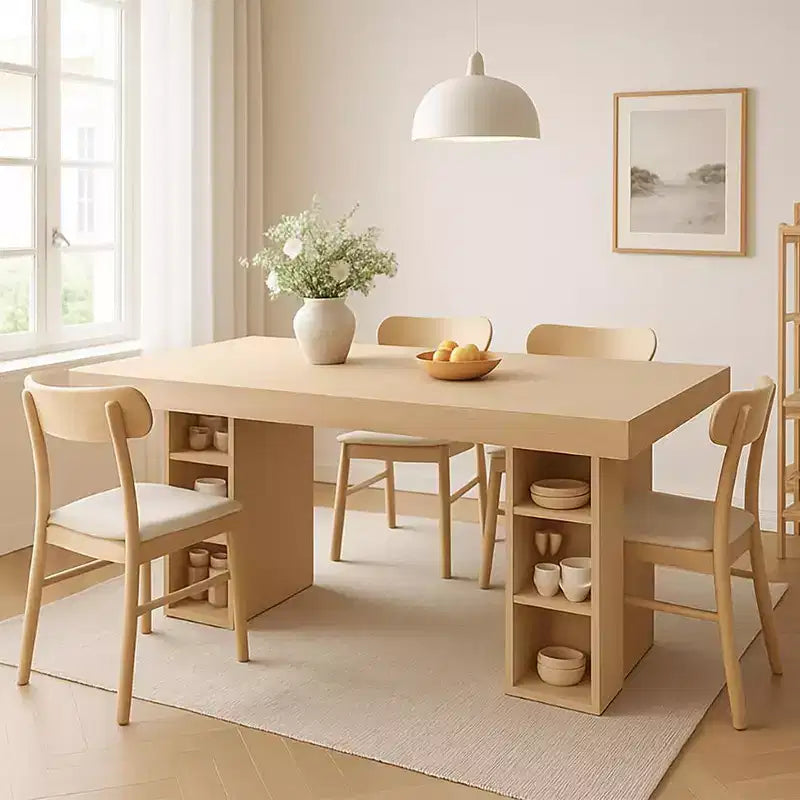 Tavolo da pranzo rettangolare in legno da 160 cm, 6 posti, facile da montare