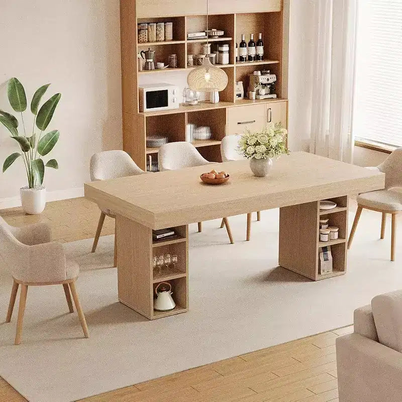 Tavolo da pranzo rettangolare in legno da 160 cm, 6 posti, facile da montare