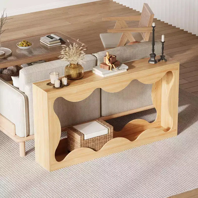 Tavolo Consolle da 160 cm Stile Rustico con Spazio Contenitore per Ingresso Soggiorno