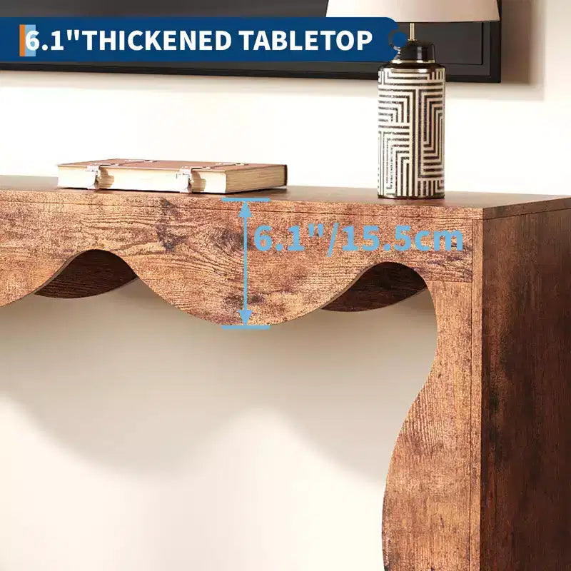Tavolo Consolle da 160 cm Stile Rustico con Spazio Contenitore per Ingresso Soggiorno