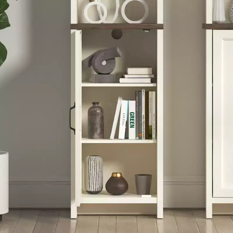 Colonna Bagno Alta con Ripiani a Giorno, Rovere Nodi Avorio, 39,6L x 29,5P x 161,8A cm