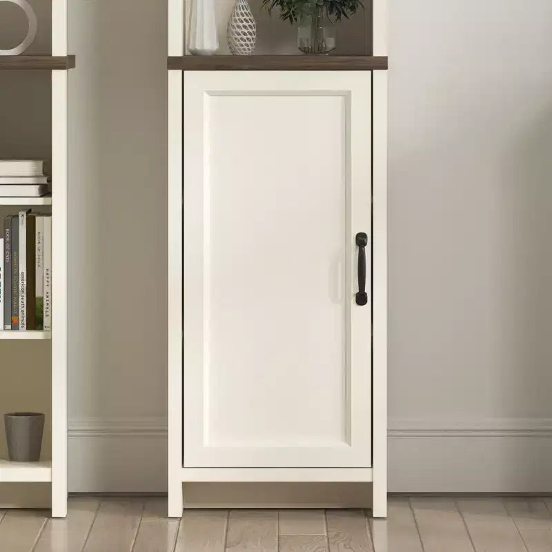 Colonna Bagno Alta con Ripiani a Giorno, Rovere Nodi Avorio, 39,6L x 29,5P x 161,8A cm