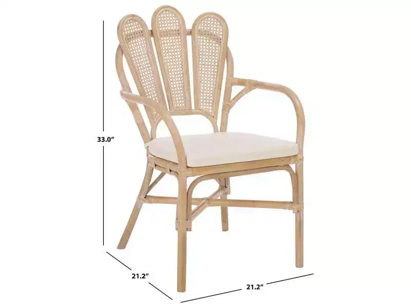 Poltrona imbottita con finitura avorio sbiancato