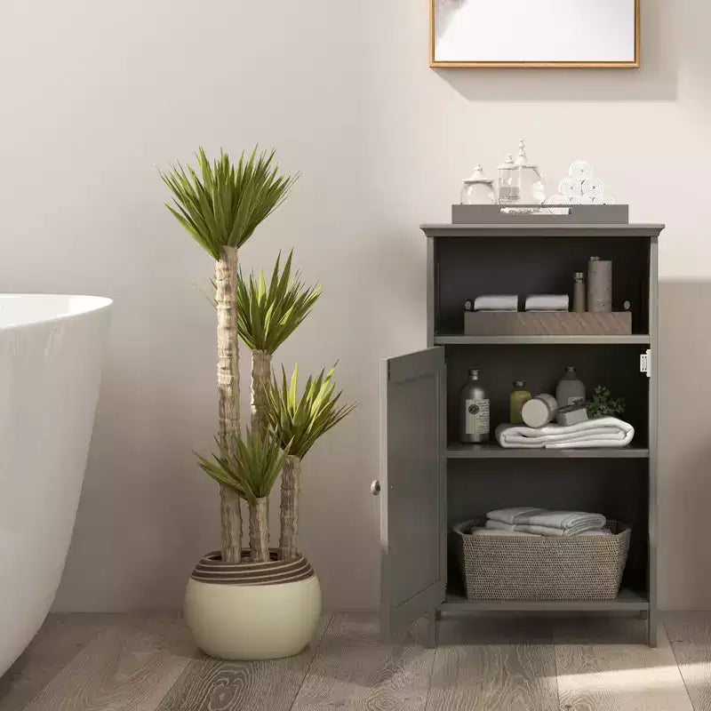 Mobile Bagno con Anta Singola, Vano a Giorno e Ripiano Regolabile