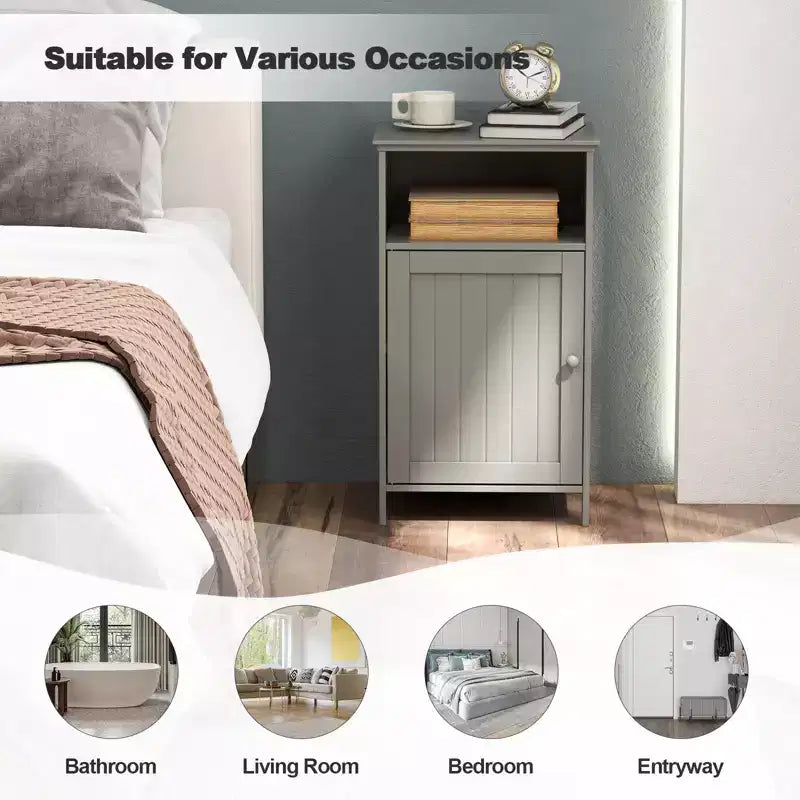 Mobile Bagno con Anta Singola, Vano a Giorno e Ripiano Regolabile