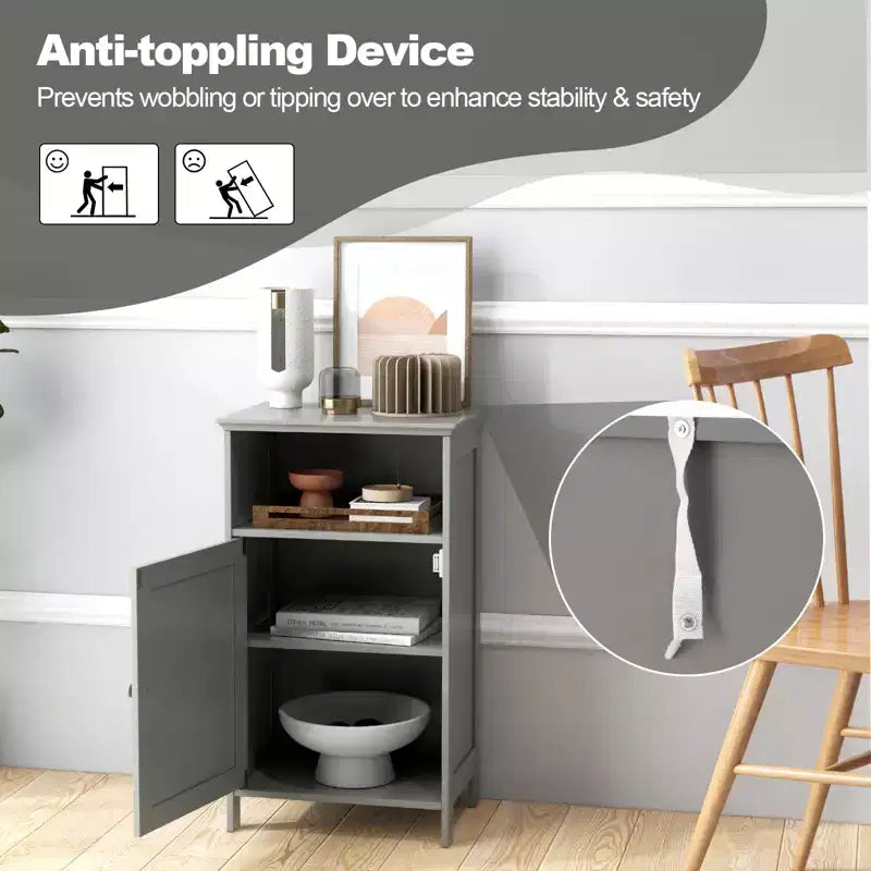 Mobile Bagno con Anta Singola, Vano a Giorno e Ripiano Regolabile