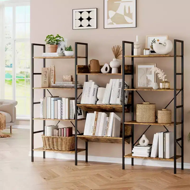 Libreria a 3 colonne con ripiani regolabili per soggiorno, ufficio, camera da letto