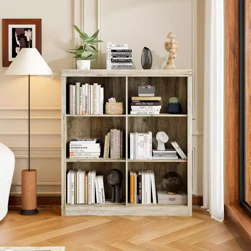 Organizer portaoggetti a 6 cubi, libreria a 3 ripiani per camera da letto, aula e ufficio
