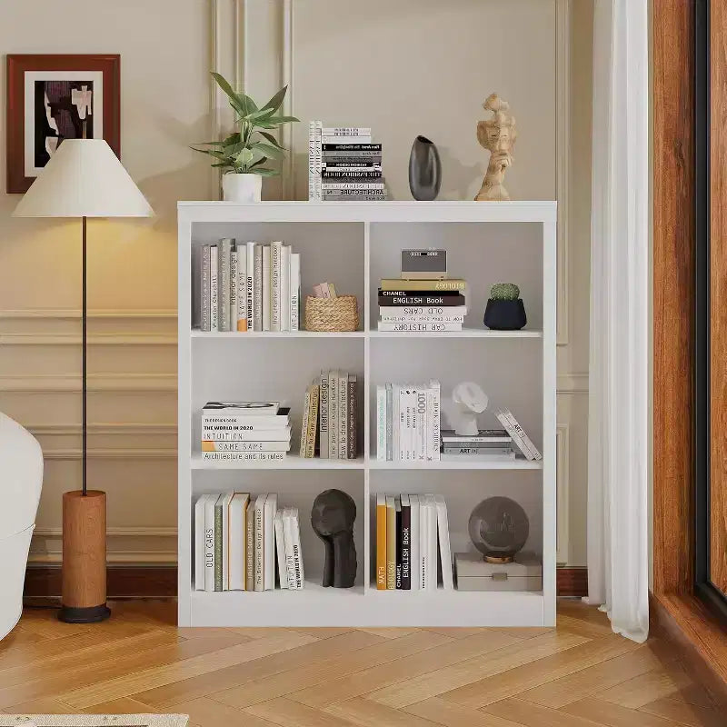 Organizer portaoggetti a 6 cubi, libreria a 3 ripiani per camera da letto, aula e ufficio