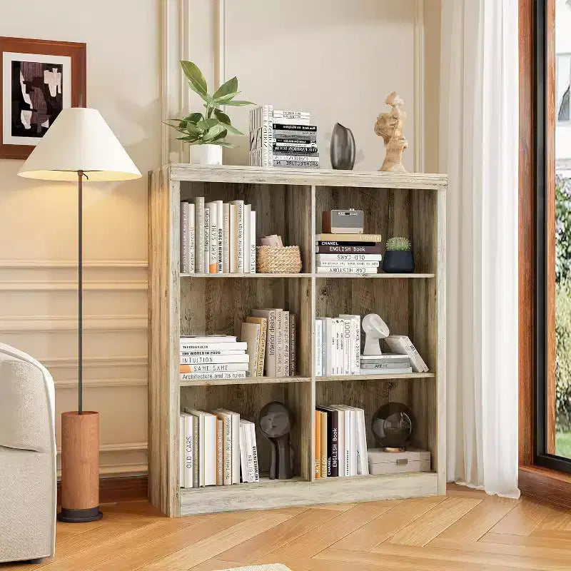 Organizer portaoggetti a 6 cubi, libreria a 3 ripiani per camera da letto, aula e ufficio