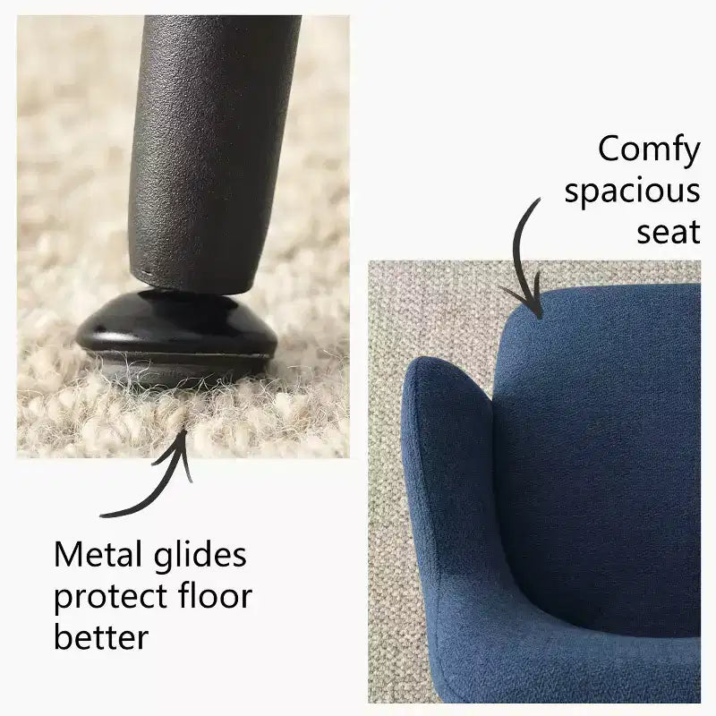 Set di 2 sedie da pranzo imbottite con braccioli e gambe in metallo