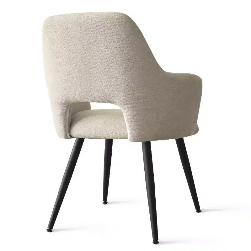Set di 2 sedie da pranzo imbottite con braccioli e gambe in metallo