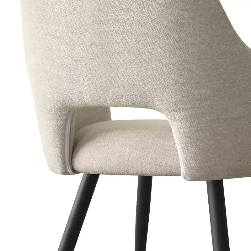 Set di 2 sedie da pranzo imbottite con braccioli e gambe in metallo