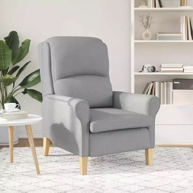 Poltrona in Tessuto Grigio Chiaro, 76 x 94 x 102 cm